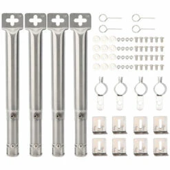 ASUPERMALL Universel Reglable Remplacement Barbecue A Gaz En Acier Inoxydable Grill Straight Pipe Bruleur Tube, 4Pcs