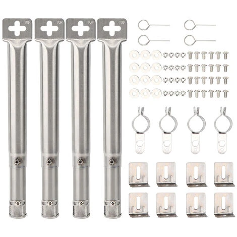 ASUPERMALL Universel Reglable Remplacement Barbecue A Gaz En Acier Inoxydable Grill Straight Pipe Bruleur Tube, 4Pcs 1 ASUPERMALL Universel Reglable Remplacement Barbecue A Gaz En Acier Inoxydable Grill Straight Pipe Bruleur Tube, 4Pcs