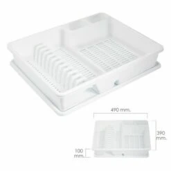 ORYX Piastre Rettangolari Di Scarico Con Vassoio Antigoccia In Plastica 49x39x10 (h) Cm.