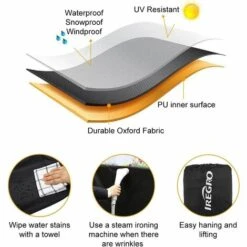 BEARSU Bâche Barbecue Housse De Protection BBQ Imperméable Antipoussière, Couverture De Grill Anti -UV Anti-vieillissement, Convient La Plupart Des Grills (145 * 61 * 117cm) -Accessoires de barbecue Soldes 32343613 4