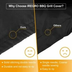 BEARSU Bâche Barbecue Housse De Protection BBQ Imperméable Antipoussière, Couverture De Grill Anti -UV Anti-vieillissement, Convient La Plupart Des Grills (145 * 61 * 117cm) -Accessoires de barbecue Soldes 32343613 5