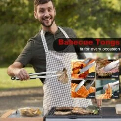 LONGZIMING Pince à Barbecue, Pinces De Cuisine En Acier Inoxydable, Avec Poignée Résistante à La Chaleur Pince, Pour Buffet Alimentaire, Salades, Grillades, Friture, Fruits, Patisserie, Set De 2, 9" Et 12" 8 LONGZIMING Pince à Barbecue, Pinces De Cuisine En Acier Inoxydable, Avec Poignée Résistante à La Chaleur Pince, Pour Buffet Alimentaire, Salades, Grillades, Friture, Fruits, Patisserie, Set De 2, 9" Et 12" -Accessoires de barbecue Soldes 32701419 4