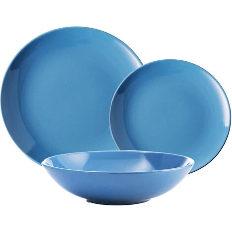 CASA BENETTON 18 PIÈCES DE VAISSELLE CÉRAMIQUE, BLEU - Bleu 2 CASA BENETTON 18 PIÈCES DE VAISSELLE CÉRAMIQUE, BLEU - Bleu – Image 2