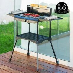 Excellent Electrics Barbecue électrique - Deux Tables D'appoint, Grille Chauffante, Plateau Supplémentaire - 2000 W - Noir -Accessoires de barbecue Soldes 33540621 3