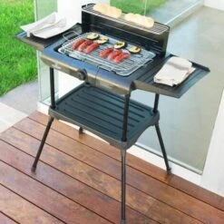 Excellent Electrics Barbecue électrique - Deux Tables D'appoint, Grille Chauffante, Plateau Supplémentaire - 2000 W - Noir -Accessoires de barbecue Soldes 33540621 4