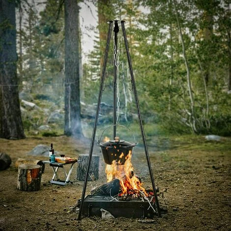 Femor Dutch Oven Gril De Trépied Capacité De Charge Du Trépied à Chaîne Réglable En Hauteur 10 Kg 1 Femor Dutch Oven Gril De Trépied Capacité De Charge Du Trépied à Chaîne Réglable En Hauteur 10 Kg