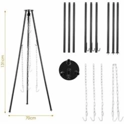 Femor Dutch Oven Gril De Trépied Capacité De Charge Du Trépied à Chaîne Réglable En Hauteur 10 Kg 8 Femor Dutch Oven Gril De Trépied Capacité De Charge Du Trépied à Chaîne Réglable En Hauteur 10 Kg -Accessoires de barbecue Soldes 34185730 4