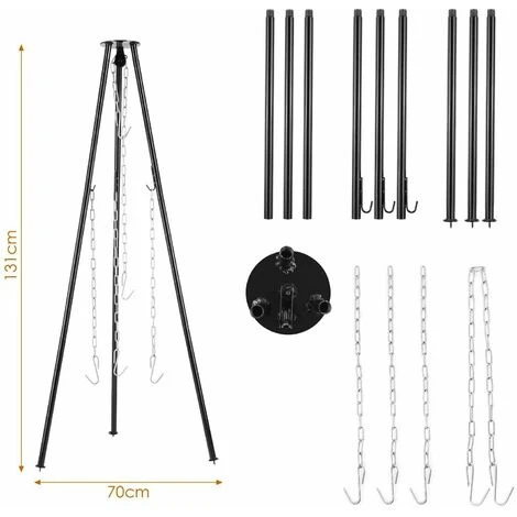 Femor Dutch Oven Gril De Trépied Capacité De Charge Du Trépied à Chaîne Réglable En Hauteur 10 Kg 4 Femor Dutch Oven Gril De Trépied Capacité De Charge Du Trépied à Chaîne Réglable En Hauteur 10 Kg – Image 4