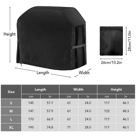 ASUPERMALL Housse De Gril Etanche, Housse De Rechaud De Camping En Tissu Oxford 420D, Housse De Gril Coupe-Vent Et Indechirable, 170X61X117Cm 3 ASUPERMALL Housse De Gril Etanche, Housse De Rechaud De Camping En Tissu Oxford 420D, Housse De Gril Coupe-Vent Et Indechirable, 170X61X117Cm â Image 3