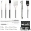 TODECO 18 Pcs Ustensiles Barbecue,Kit Barbecue En Acier Inoxydable, Outils Barbecue PortableMallette En Aluminium, Matériau: Alliage En Aluminium