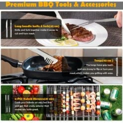 TODECO 18 Pcs Ustensiles Barbecue,Kit Barbecue En Acier Inoxydable, Outils Barbecue PortableMallette En Aluminium, Matériau: Alliage En Aluminium 9 TODECO 18 Pcs Ustensiles Barbecue,Kit Barbecue En Acier Inoxydable, Outils Barbecue PortableMallette En Aluminium, Matériau: Alliage En Aluminium -Accessoires de barbecue Soldes 35074714 5