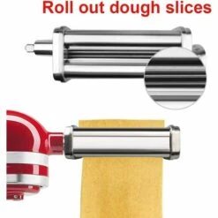 BRIDAY Rouleau à Pâtes Et Accessoire D'outil De Coupe Pour Batteur Sur Socle KitchenAid, Accessoires Pour Ensemble De Pâtes, Rouleau à Pâtes/coupe-spaghetti, Coupe-fettucine -Accessoires de barbecue Soldes 35561858 3