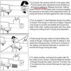 BRIDAY Rouleau à Pâtes Et Accessoire D'outil De Coupe Pour Batteur Sur Socle KitchenAid, Accessoires Pour Ensemble De Pâtes, Rouleau à Pâtes/coupe-spaghetti, Coupe-fettucine -Accessoires de barbecue Soldes 35561858 4