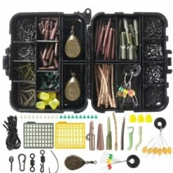 BRIDAY 224/252 Pièces Kit D'accessoires De Pêche, Hameçons, Flotteurs, Pivots De Pêche, Mousquetons, Toboggans En Plomb, Ensemble De Pêche Avec Boîte De Pêche Pour Carpe Saumon Dorée