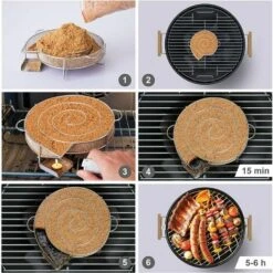 BETTERLIFE Générateur De Fumée Froide Pour Fumoir Fumage Viande Poisson Avec Brosse Nettoyage Grille Barbecue（Rond -25*18*4cm) -Accessoires de barbecue Soldes 35615409 3
