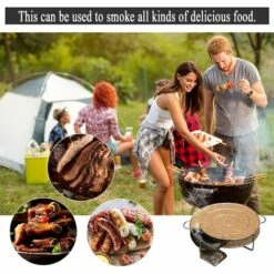 BETTERLIFE Générateur De Fumée Froide Pour Fumoir Fumage Viande Poisson Avec Brosse Nettoyage Grille Barbecue（Rond -25*18*4cm) -Accessoires de barbecue Soldes 35615409 5
