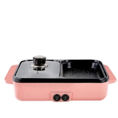 TIGA 2 En 1 Multifonction 1400W Cuisson électrique Hot Pot Cuiseur Barbecue Grill Hot Pot Nouilles ?ufs Soupe Barbecue Plaque De Gril Antiadhésive Barbecue Pan (Rose, Prise EU 220V) 1 TIGA 2 En 1 Multifonction 1400W Cuisson électrique Hot Pot Cuiseur Barbecue Grill Hot Pot Nouilles ?ufs Soupe Barbecue Plaque De Gril Antiadhésive Barbecue Pan (Rose, Prise EU 220V)
