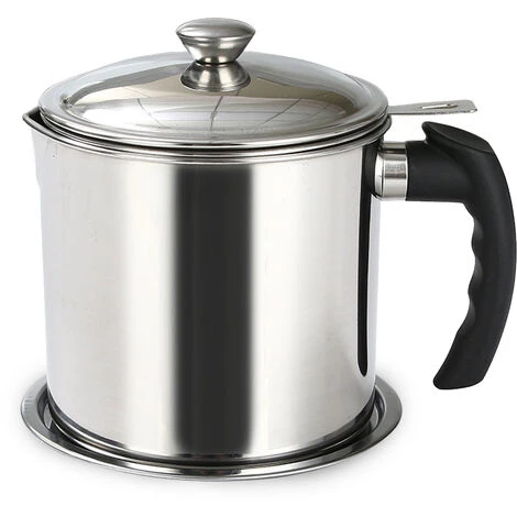 HAPPYSHOPPING Filtre A Huile Pot De Graisse De Bacon En Acier Inoxydable Boite De Stockage D'huile Recipient A Mailles Fines Pour Stocker L'huile De Friture Et La Graisse De Cuisson,modele:Argent - Modele:Argent 2 HAPPYSHOPPING Filtre A Huile Pot De Graisse De Bacon En Acier Inoxydable Boite De Stockage D'huile Recipient A Mailles Fines Pour Stocker L'huile De Friture Et La Graisse De Cuisson,modele:Argent - Modele:Argent – Image 2