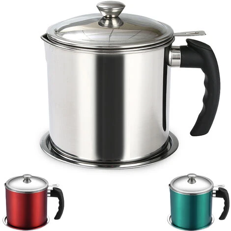 HAPPYSHOPPING Filtre A Huile Pot De Graisse De Bacon En Acier Inoxydable Boite De Stockage D'huile Recipient A Mailles Fines Pour Stocker L'huile De Friture Et La Graisse De Cuisson,modele:Argent - Modele:Argent 3 HAPPYSHOPPING Filtre A Huile Pot De Graisse De Bacon En Acier Inoxydable Boite De Stockage D'huile Recipient A Mailles Fines Pour Stocker L'huile De Friture Et La Graisse De Cuisson,modele:Argent - Modele:Argent – Image 3