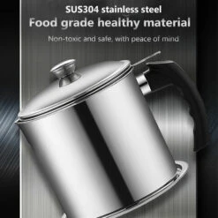 HAPPYSHOPPING Filtre A Huile Pot De Graisse De Bacon En Acier Inoxydable Boite De Stockage D'huile Recipient A Mailles Fines Pour Stocker L'huile De Friture Et La Graisse De Cuisson,modele:Argent - Modele:Argent 9 HAPPYSHOPPING Filtre A Huile Pot De Graisse De Bacon En Acier Inoxydable Boite De Stockage D'huile Recipient A Mailles Fines Pour Stocker L'huile De Friture Et La Graisse De Cuisson,modele:Argent - Modele:Argent -Accessoires de barbecue Soldes 35784009 5