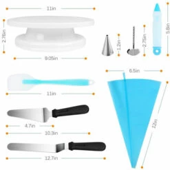 HAPPYSHOPPING 52 Pieces Multi-fonction Gateau Decoration Kit Gateau Platine Ensemble Patisserie Tube Fondant Outil Cuisine Dessert Cuisson Patisserie Fournitures,modele : 52 pieces -Accessoires de barbecue Soldes 35863604 3