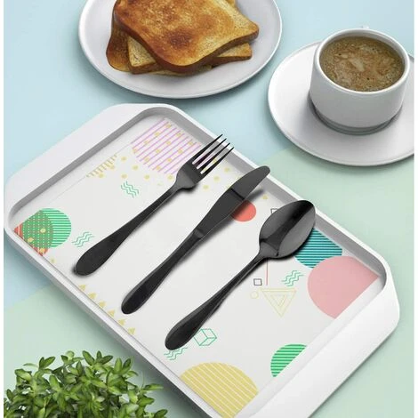 Kueatily 8 Pièces Couverts De Camping, Couverts De Table Acier Inoxydable,Voyage Avec étui Portable Acier Inoxydable Table Couverts Avec Organiseur Pour Pique-Nique Maison Cuisine école Lunch Box(Noir) 4 Kueatily 8 Pièces Couverts De Camping, Couverts De Table Acier Inoxydable,Voyage Avec étui Portable Acier Inoxydable Table Couverts Avec Organiseur Pour Pique-Nique Maison Cuisine école Lunch Box(Noir) – Image 4