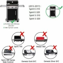 GFTIME 45,7CM 69787 Brûleur Pour Weber Spirit 300 Series E310 S310 E320 S320, Acier Inoxydable Tube De Brûleur Gril à Gaz Pièces De Rechange Pour Weber E330 S330 SP-330 (avec Bouton Avant) -Accessoires de barbecue Soldes 36757712 3