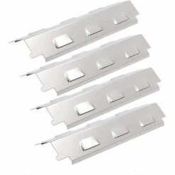 GFTIME 37CM Diffuseur Chaleur Accessoires Pour Char-Broil, Campingaz, Fire Mountain Et Plupart Modèles Flamme Gril, Acier Inoxydable Plaque Chauffante Pièce De Rechange, Paquet 4