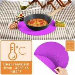 LangRay Tapis Micro-ondes Lot De 2 Silicone Tapis Four Antiadhésif Tapis Micro-ondes Plateau Tournant, 30cm Violet -Accessoires de barbecue Soldes 36980956 3