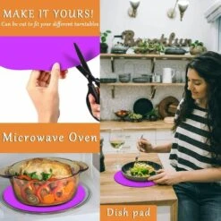 LangRay Tapis Micro-ondes Lot De 2 Silicone Tapis Four Antiadhésif Tapis Micro-ondes Plateau Tournant, 30cm Violet -Accessoires de barbecue Soldes 36980956 5