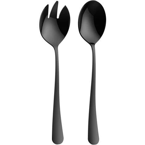 ILOVEMILAN Couverts à Salade Cuillère à Salade En Acier Inoxydable Cuillère Noire + Fourchette 2pcs 1 ILOVEMILAN Couverts à Salade Cuillère à Salade En Acier Inoxydable Cuillère Noire + Fourchette 2pcs