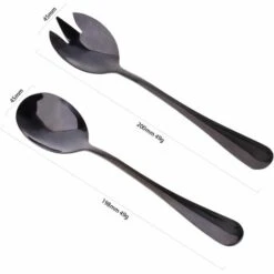 ILOVEMILAN Couverts à Salade Cuillère à Salade En Acier Inoxydable Cuillère Noire + Fourchette 2pcs 7 ILOVEMILAN Couverts à Salade Cuillère à Salade En Acier Inoxydable Cuillère Noire + Fourchette 2pcs -Accessoires de barbecue Soldes 37003941 3