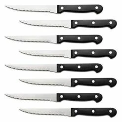 BRIDAY Ensemble De 8 Couteaux à Steak Triple Rivet De 4,5 Po, Noir