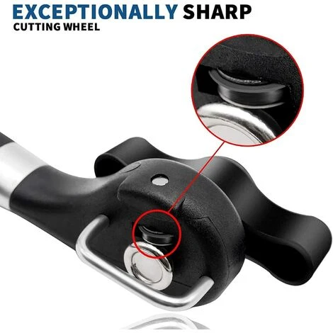 Ouvre-boîte Manuel De Sécurité, Ouvre-boîte En Acier Inoxydable Conception Ergonomique Et Antidérapante Avec Bord Lisse, Coupe Sans Arêtes Vives, Couvercle Pouvant être Remis En Place (noir) GrooFoo 4 Ouvre-boîte Manuel De Sécurité, Ouvre-boîte En Acier Inoxydable Conception Ergonomique Et Antidérapante Avec Bord Lisse, Coupe Sans Arêtes Vives, Couvercle Pouvant être Remis En Place (noir) GrooFoo â Image 4