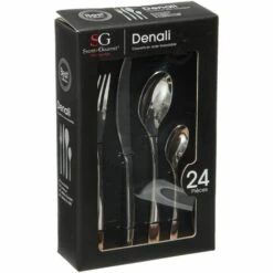 SECRET DE GOURMET Ménagère Denali En Acier Inoxydable - 24 Pièces - Largeur 2.6 Cm, Profondeur 21.5 Cm, Hauteur 0.4 Cm - Argent -Accessoires de barbecue Soldes 39440577 3