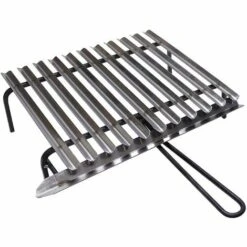 FONDERIA BONGIOVANNI Grille Inox, Grille Inox Pour Barbecue Avec Récupération D'huile + GRATUIT Choisir La Taille : 40x35 Cm