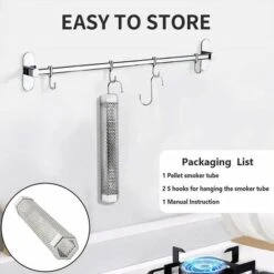 Grill Fumeur Tube Portable Froid Fumage À Chaud Tube, 12 '' Barbecue Tube Fumeur Hexagonal Pour Grill Ou Fumeur GrooFoo -Accessoires de barbecue Soldes 39783748 3