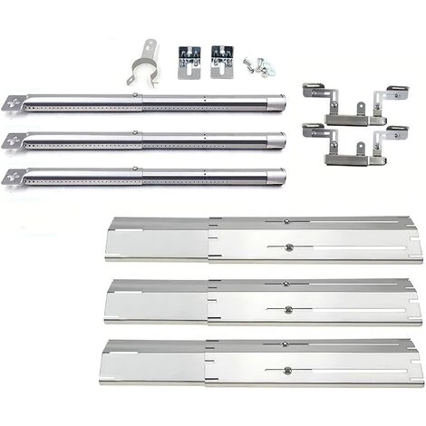 GFTIME Universel Réglable Brûleurs De Gril, Tubes Croisés, Plaques De Diffuseur De Chaleur En Acier Inoxydable Pour Brinkmann 3 Brûleur 810-3330-S, 5 Brûleur 810-3660-S 810-1750-S 810-4580-S 810-2511-S, Lot De 3 1 GFTIME Universel Réglable Brûleurs De Gril, Tubes Croisés, Plaques De Diffuseur De Chaleur En Acier Inoxydable Pour Brinkmann 3 Brûleur 810-3330-S, 5 Brûleur 810-3660-S 810-1750-S 810-4580-S 810-2511-S, Lot De 3