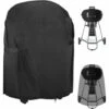 TRIOMPHE TTIO Bâche De Protection Barbecue, Bâche Barbecue Ronde, Protection Barbecue Exterieur, Housse De Barbecue Convient La Plupart Des Grill, 77 X 90 Cm, Noir