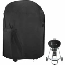 TRIOMPHE TTIO Bâche De Protection Barbecue, Bâche Barbecue Ronde, Protection Barbecue Exterieur, Housse De Barbecue Convient La Plupart Des Grill, 77 X 90 Cm, Noir -Accessoires de barbecue Soldes 40455287 5