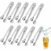 VERSAILLESFR Lot De 10 Mini Pinces à Glaçons En Acier Inoxydable Pour Fête De Mariage, Bar, Cuisine, Bonbons, Gâteaux, Café, Thé