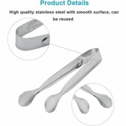VERSAILLESFR Lot De 10 Mini Pinces à Glaçons En Acier Inoxydable Pour Fête De Mariage, Bar, Cuisine, Bonbons, Gâteaux, Café, Thé -Accessoires de barbecue Soldes 41867372 3