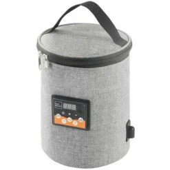 HAPPYSHOPPING Four Portable 12V Rechauffeur De Nourriture Pour Voiture Mini Four Personnel Avec Affichage Numerique Temperature Prereglee Chauffage De Voiture Electrique Boite A Lunch Pour Road Trip Camping Pique-Nique En Deplacement Travail De Bureau,Modele:Gris