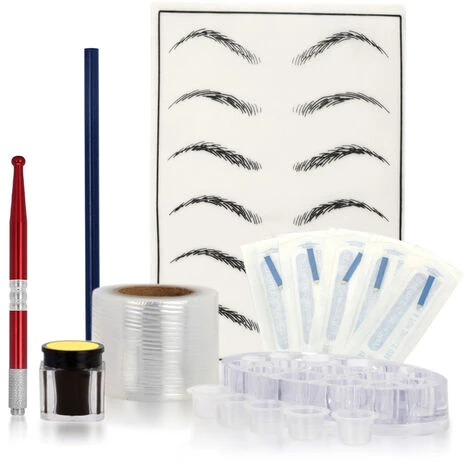 HAPPYSHOPPING Kit De Microblading Ensemble De Stylos A Aiguilles Pour Tatouage Des Sourcils Avec Pigment De Tatouage Pratique Pour Anneau De Peau Porte-gobelets En Plastique Crayon A Sourcils Pour Maquillage Permanent Des Sourcils Kits De Tatouage Multicolore, Modele: 2 HAPPYSHOPPING Kit De Microblading Ensemble De Stylos A Aiguilles Pour Tatouage Des Sourcils Avec Pigment De Tatouage Pratique Pour Anneau De Peau Porte-gobelets En Plastique Crayon A Sourcils Pour Maquillage Permanent Des Sourcils Kits De Tatouage Multicolore, Modele: â Image 2