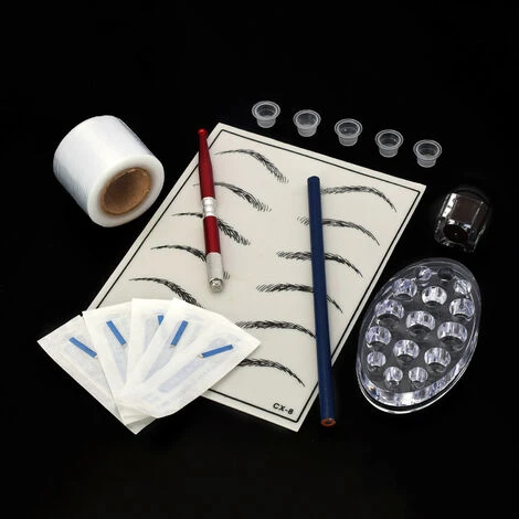 HAPPYSHOPPING Kit De Microblading Ensemble De Stylos A Aiguilles Pour Tatouage Des Sourcils Avec Pigment De Tatouage Pratique Pour Anneau De Peau Porte-gobelets En Plastique Crayon A Sourcils Pour Maquillage Permanent Des Sourcils Kits De Tatouage Multicolore, Modele: 3 HAPPYSHOPPING Kit De Microblading Ensemble De Stylos A Aiguilles Pour Tatouage Des Sourcils Avec Pigment De Tatouage Pratique Pour Anneau De Peau Porte-gobelets En Plastique Crayon A Sourcils Pour Maquillage Permanent Des Sourcils Kits De Tatouage Multicolore, Modele: â Image 3