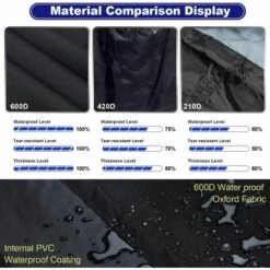 Housse Barbecue, 600D Imperméable Double Couche Avec Boucle Fixe Bilatérale Réglable GrooFoo (80*66*100cm) -Accessoires de barbecue Soldes 42548306 3