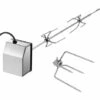 BAMNY BBQ Tourne Broche En Acier Inoxydable, Set De Broche à Griller, électrique Automatique Rotatif, Avec Moteur 4W 220-240V 50Hz, Certification CE, LFGB