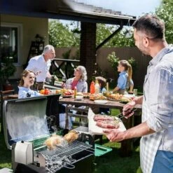 BAMNY BBQ Tourne Broche En Acier Inoxydable, Set De Broche à Griller, électrique Automatique Rotatif, Avec Moteur 4W 220-240V 50Hz, Certification CE, LFGB -Accessoires de barbecue Soldes 42685152 3