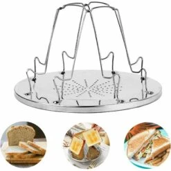 GDRHVFD Grille-Pain De Camping 4 Tranches Avec Support Pliable Plateau Poreux Grille-Pain Pour Les Familles Réchaud À Gaz Extérieur Pique-Nique Pliable -Accessoires de barbecue Soldes 42738018 3