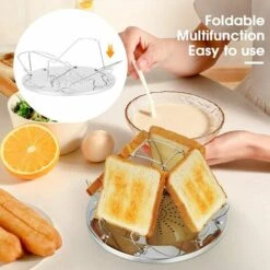 GDRHVFD Grille-Pain De Camping 4 Tranches Avec Support Pliable Plateau Poreux Grille-Pain Pour Les Familles Réchaud À Gaz Extérieur Pique-Nique Pliable -Accessoires de barbecue Soldes 42738018 4